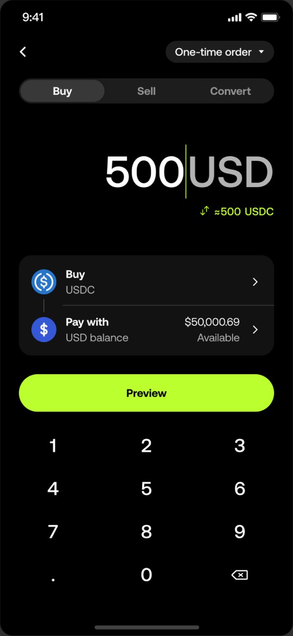 Simple Buy with 500 USD entered and nothing extra offered